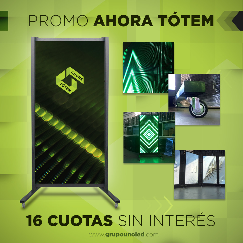 Ahora podés tener tu Tótem Indoor 2x1 P5 en 16 cuotas sin interés.