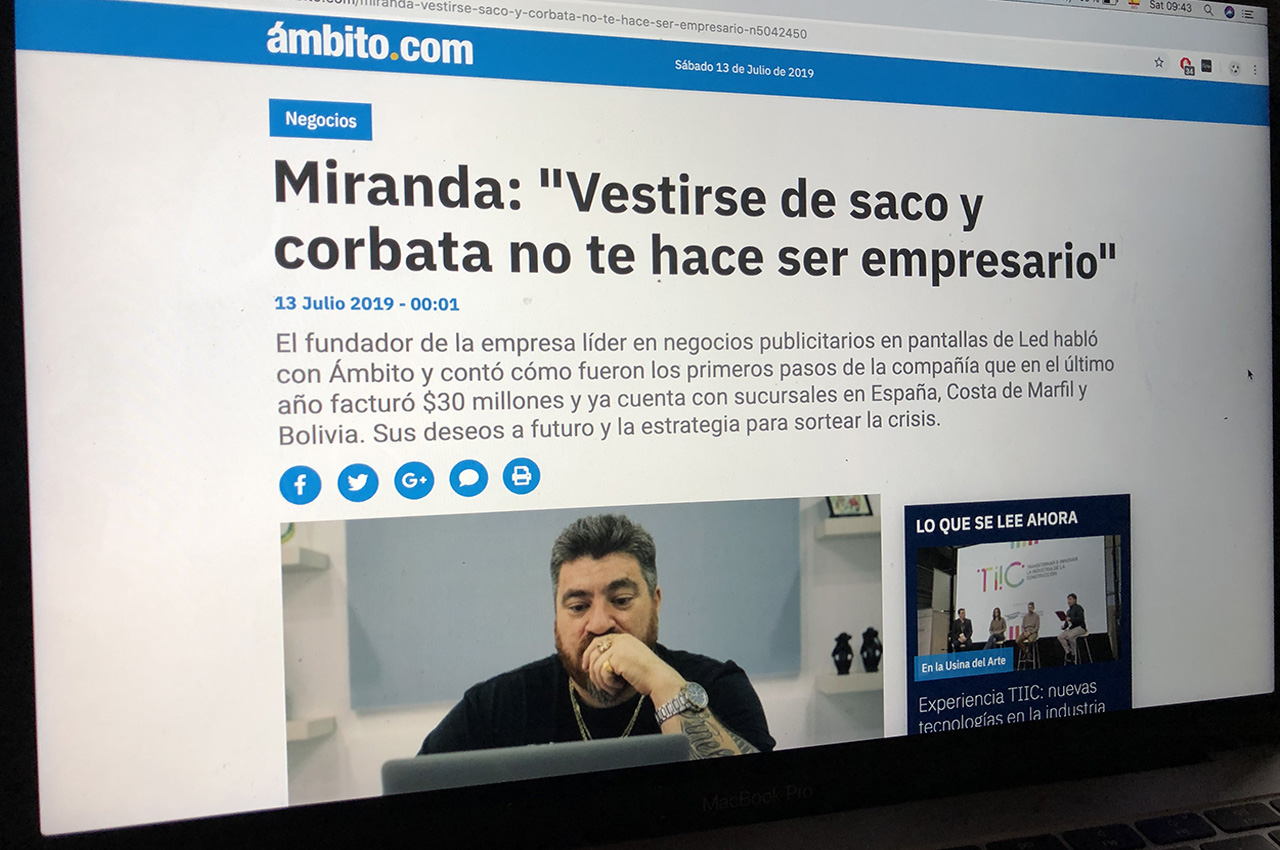 Javier Miranda, CEO de Grupo Uno LED en Ámbito Financiero.