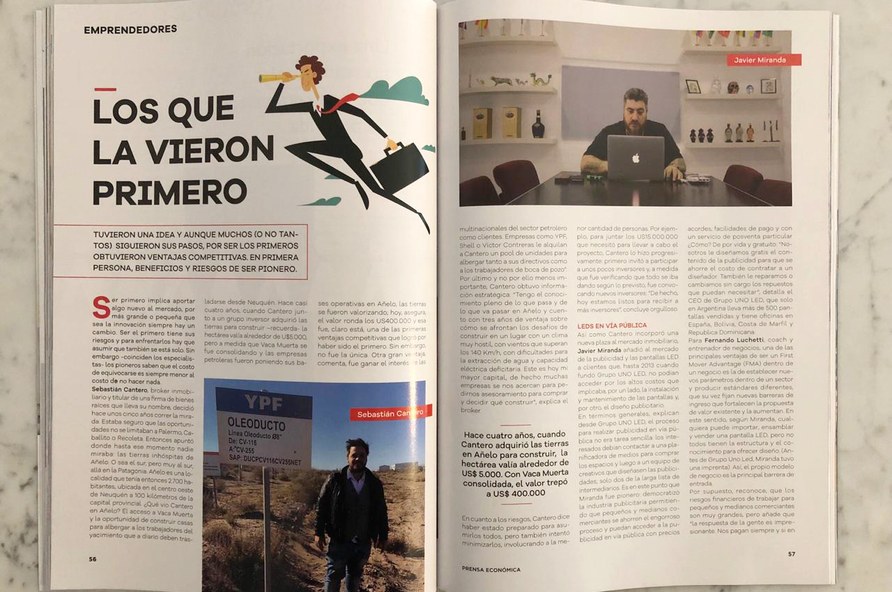 Javier Miranda en el nuevo número de la revista Prensa Económica.