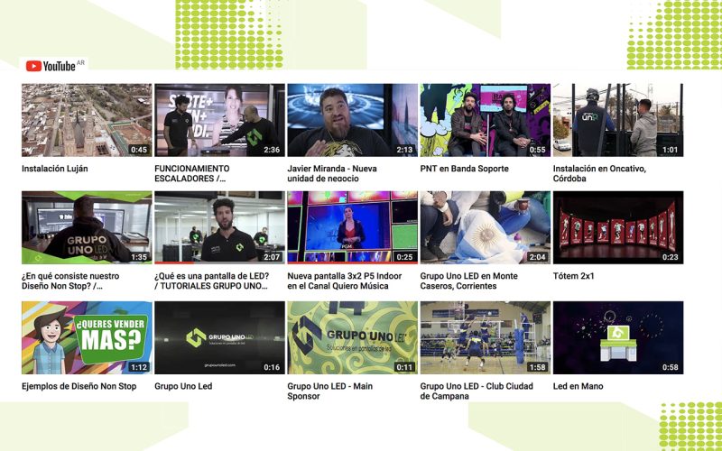 Siguen creciendo los suscriptores en el canal oficial de YouTube de Grupo Uno LED.